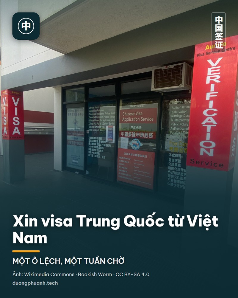 Tem thị thực Trung Quốc loại L dán trên trang hộ chiếu