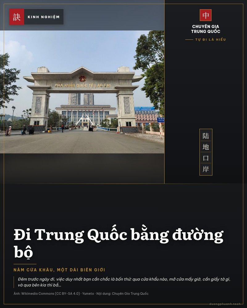 Cổng cửa khẩu quốc tế Lào Cai nhìn sang cửa khẩu Hà Khẩu bên kia