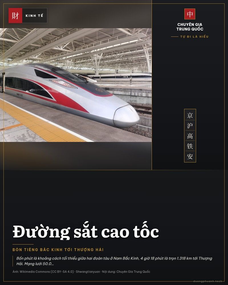 Tàu cao tốc Phục Hưng đỗ bên sân ga Hồng Kiều ở Thượng Hải