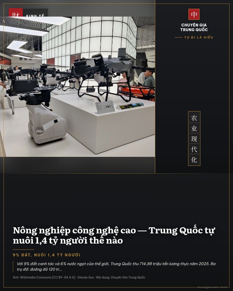 Máy bay không người lái nông nghiệp cỡ lớn trưng bày trong cửa hàng ở Trung Quốc
