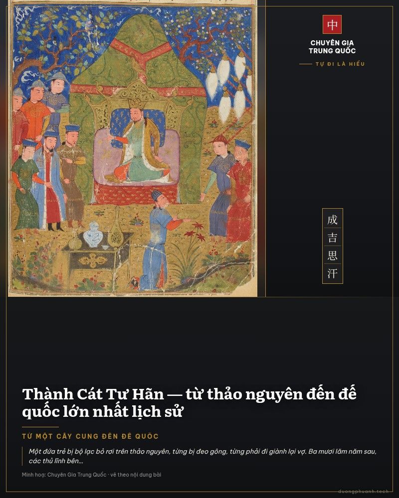 Trang bản thảo Ba Tư cổ vẽ lễ tôn Thiết Mộc Chân lên ngôi hãn