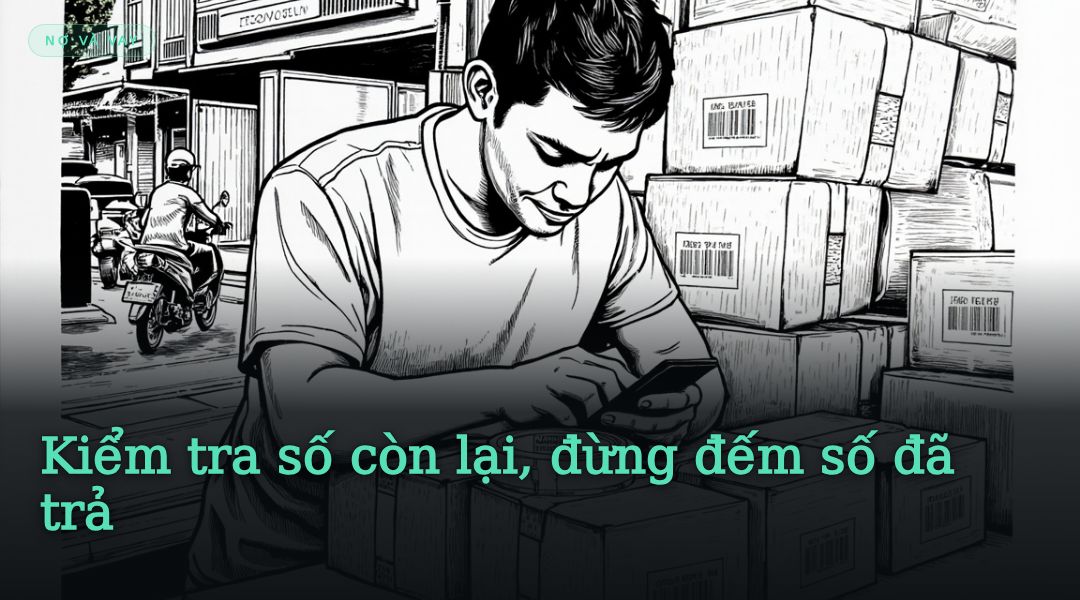 Kiểm tra số còn lại, đừng đếm số đã trả
