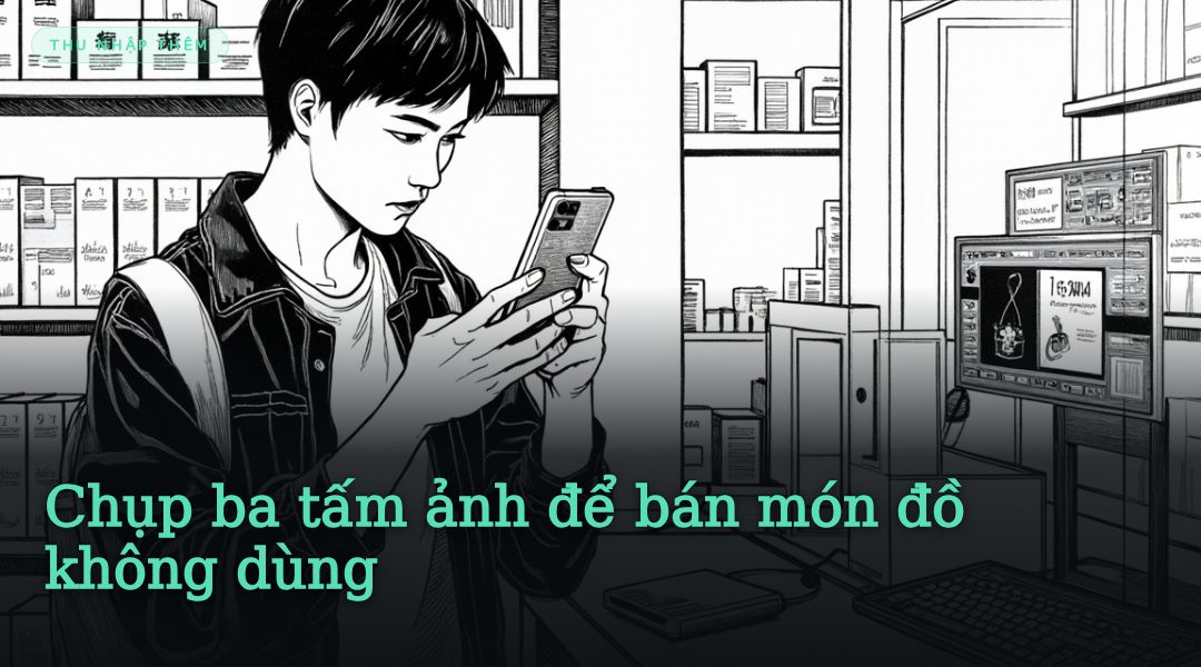 Chụp ba tấm ảnh để bán món đồ không dùng